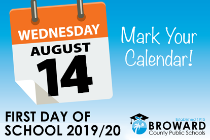 BCPS Announces 2019/20 School Year Calendar First Day of School is Wednesday, August 14, 2019 